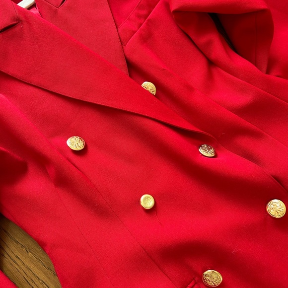 Vintage red double-breasted coat dress - Size 2 - Picture 3 of 3